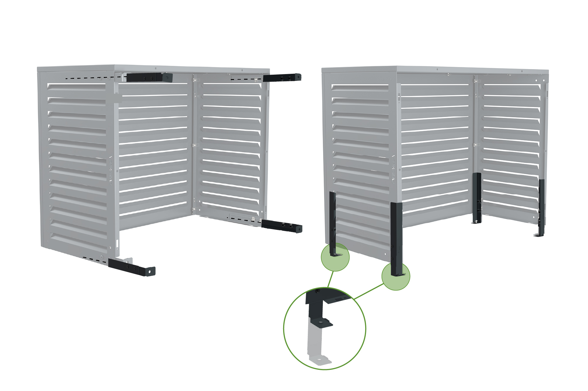 Aneto grijze aluminium airconditioninghoes - maat M 8