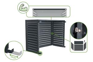 Cache clim & pompe à chaleur ANETO aluminium gris - taille M 9
