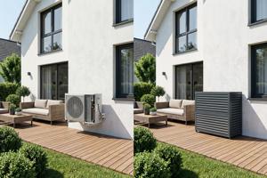 Cache clim & pompe à chaleur ANETO aluminium gris - taille L 12