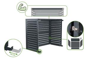 Cache clim & pompe à chaleur ANETO aluminium gris - taille L 9