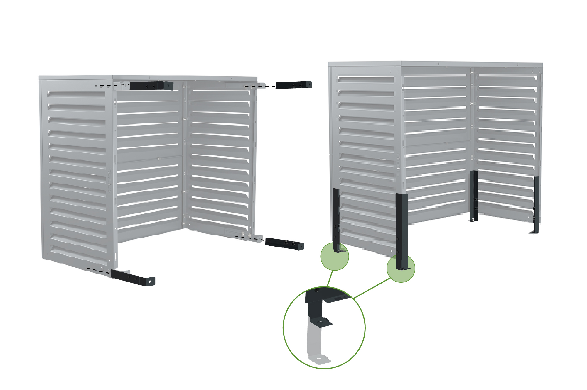 Aneto grey aluminum air conditioner cover - size L 8