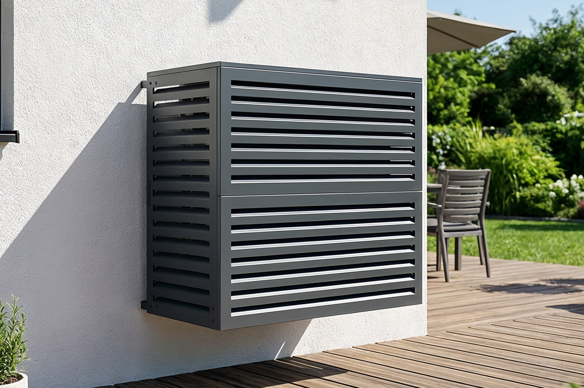 Aneto grey aluminum air conditioner cover - size L 4