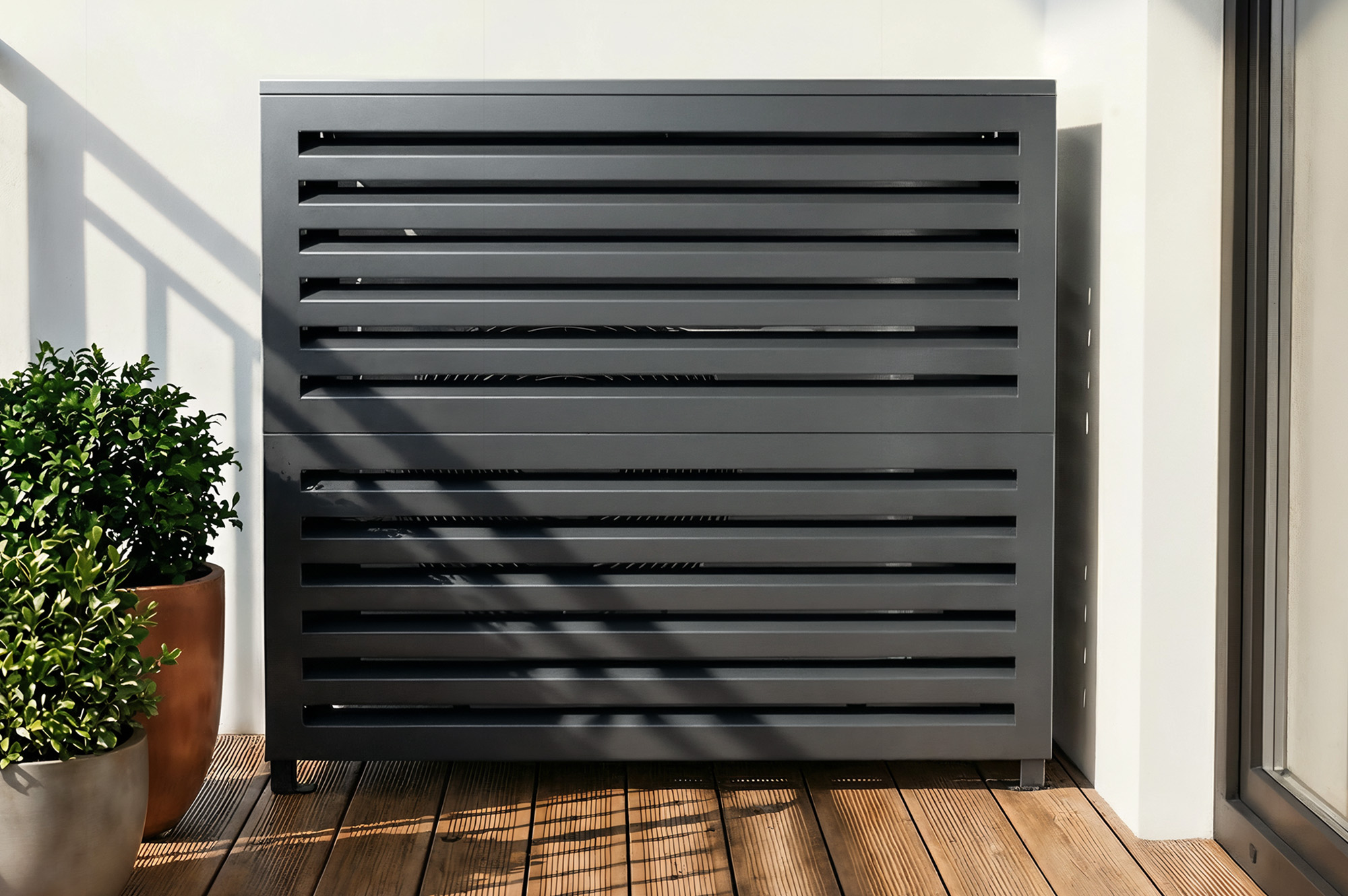 Aneto grey aluminum air conditioner cover - size L 1