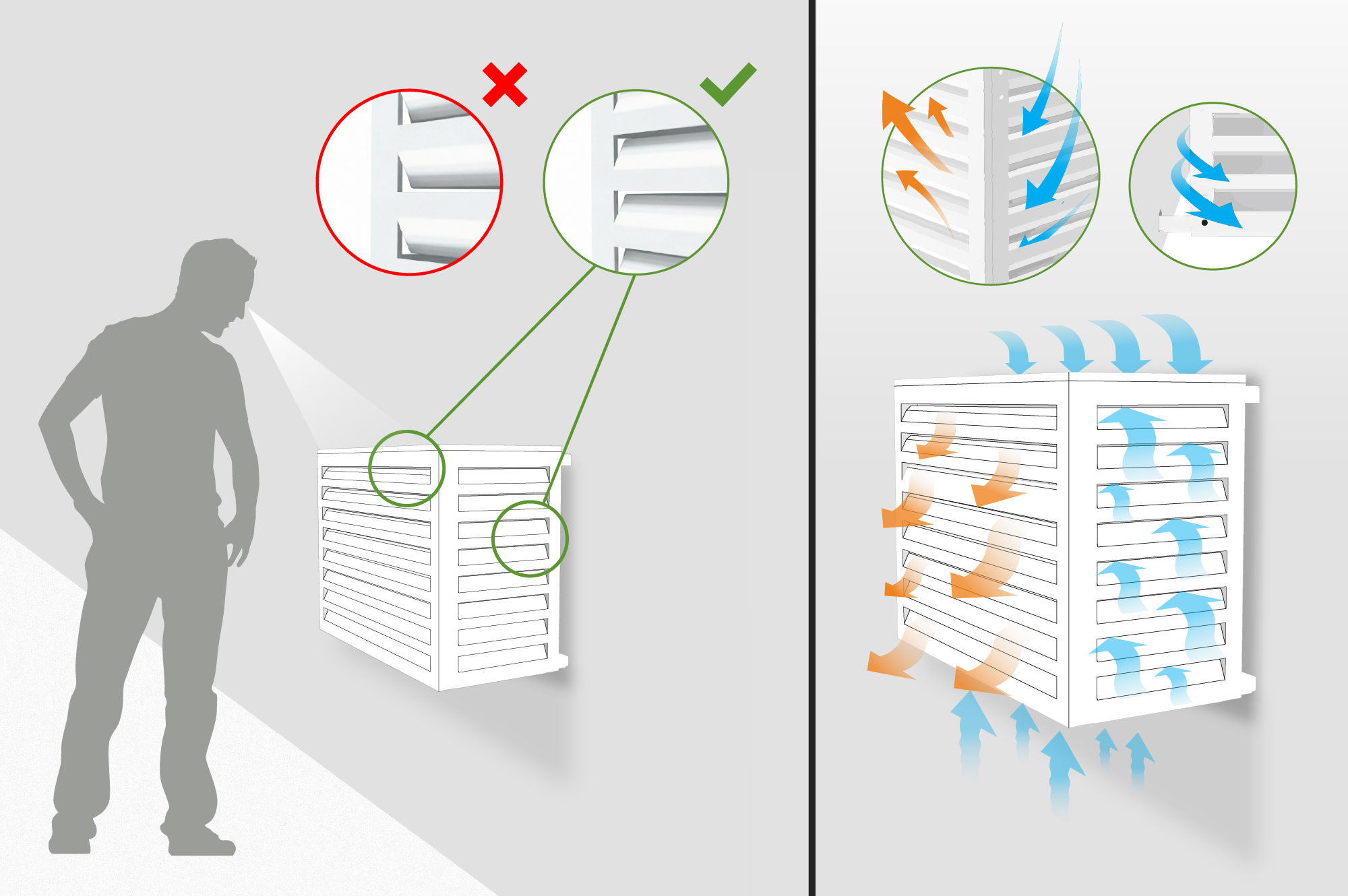 Aneto white aluminum air conditioning cover - size S 13