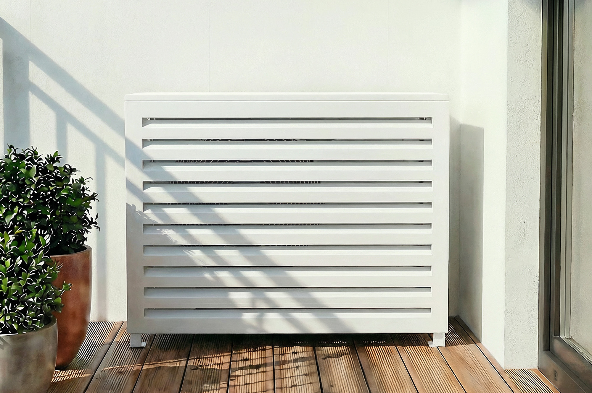 Aneto white aluminum air conditioning cover - size S 1