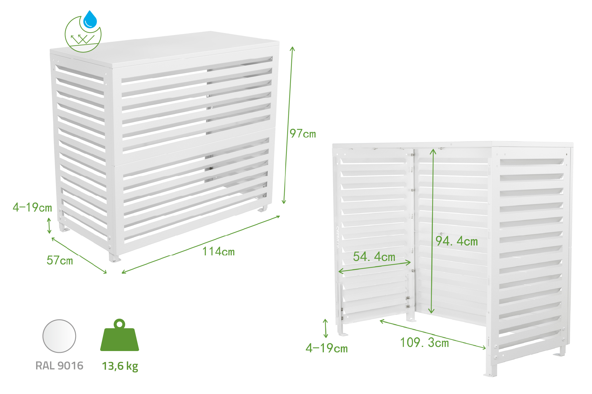 Aneto balts alumīnija gaisa kondicioniera pārsegs - L izmērs 3