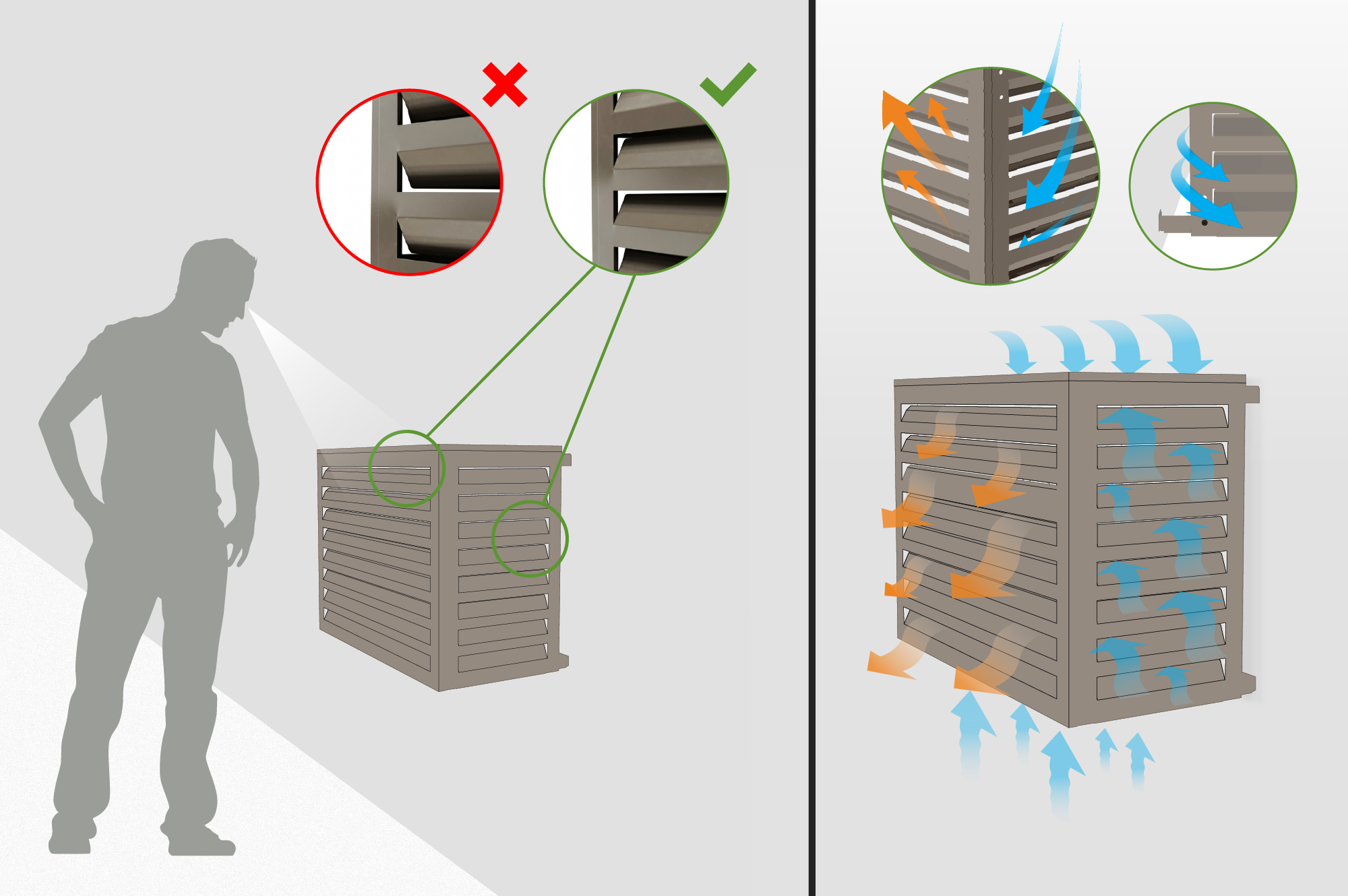 Cache clim aluminium taupe Aneto - taille S 13
