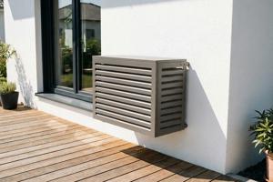 Skydd För Luftkonditionering Och Värmepump ANETO Aluminium Taupe - Storlek S 4
