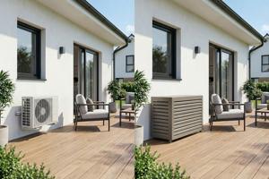 Skydd För Luftkonditionering Och Värmepump ANETO Aluminium Taupe - Storlek S 12