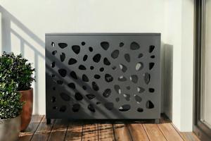 Cache clim & pompe à chaleur ANETO SUNNY aluminium gris - taille S main image