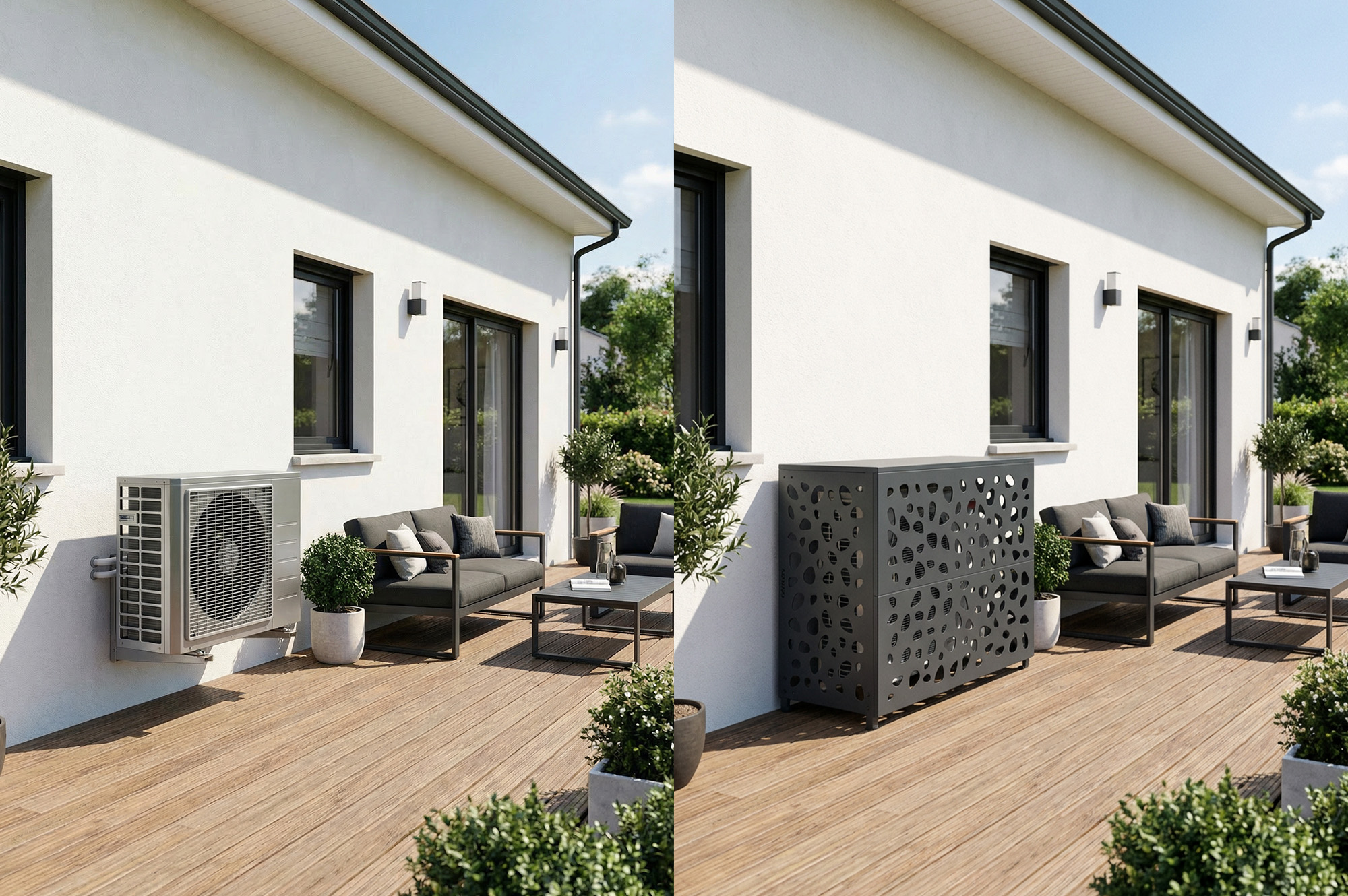 Cache clim aluminium gris Aneto Sunny - taille L 12