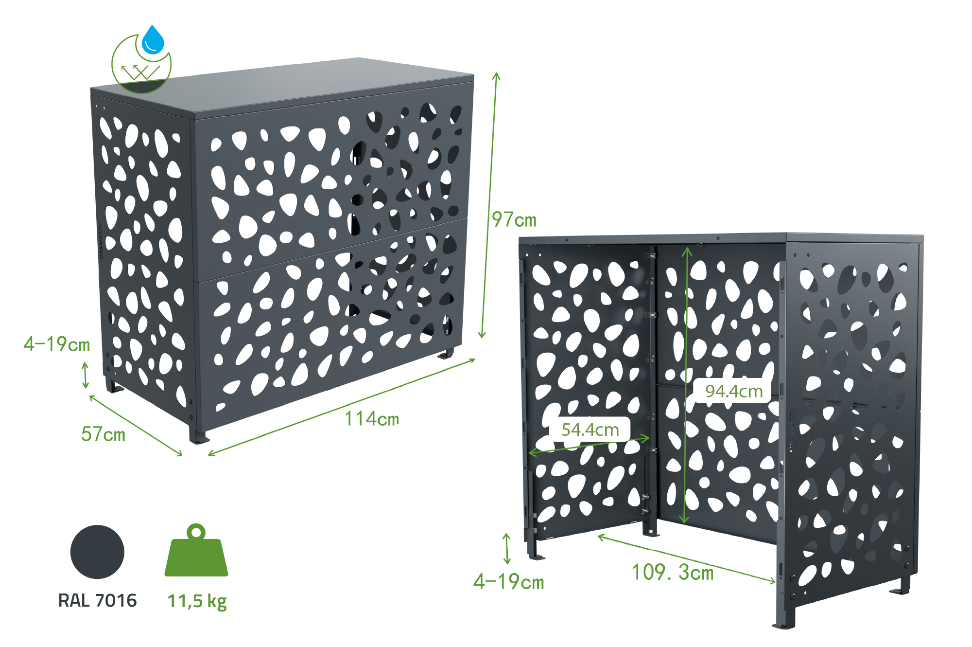 Cache clim aluminium gris Aneto Sunny - taille L 3