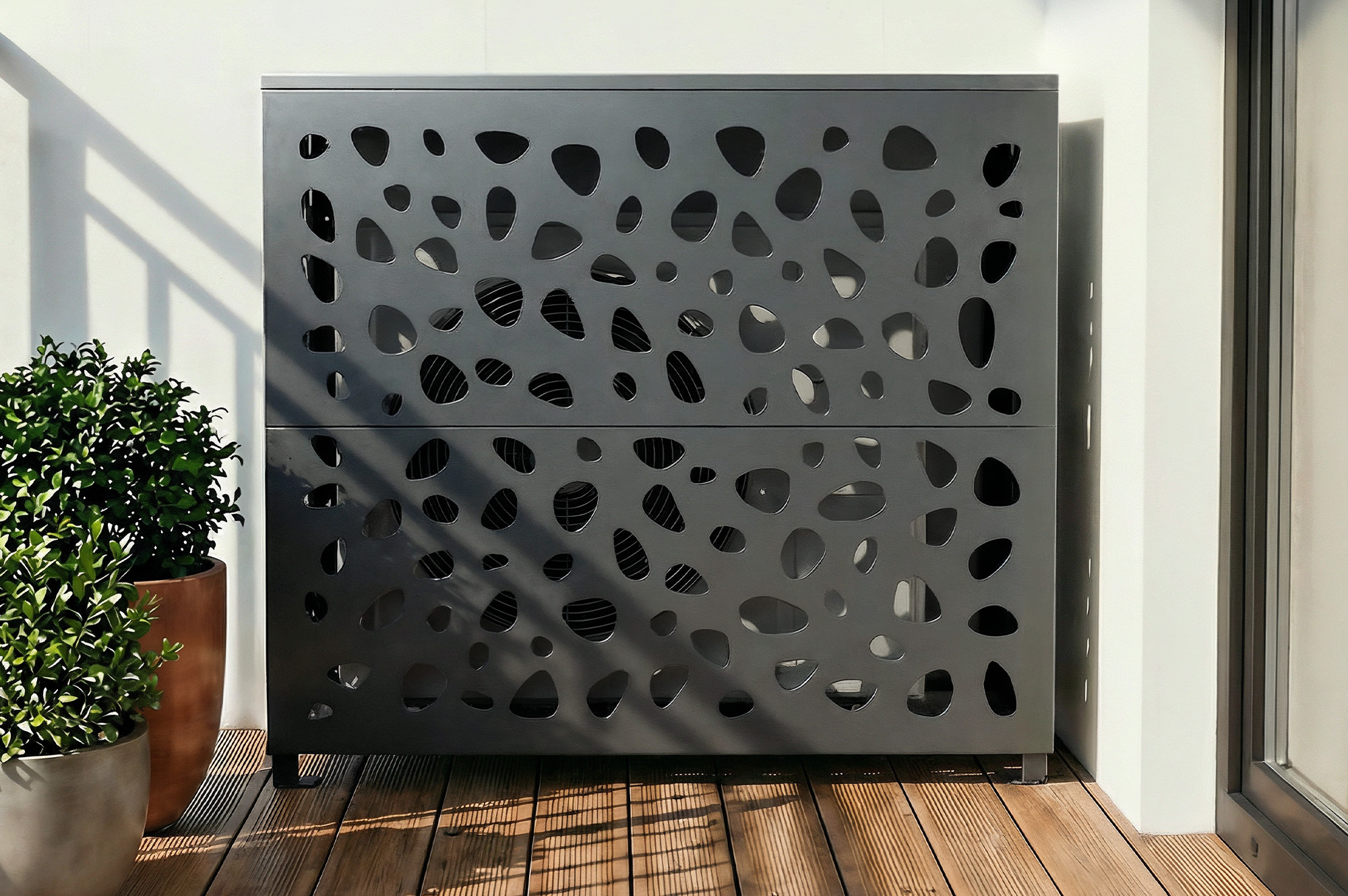 Cache clim aluminium gris Aneto Sunny - taille L 1