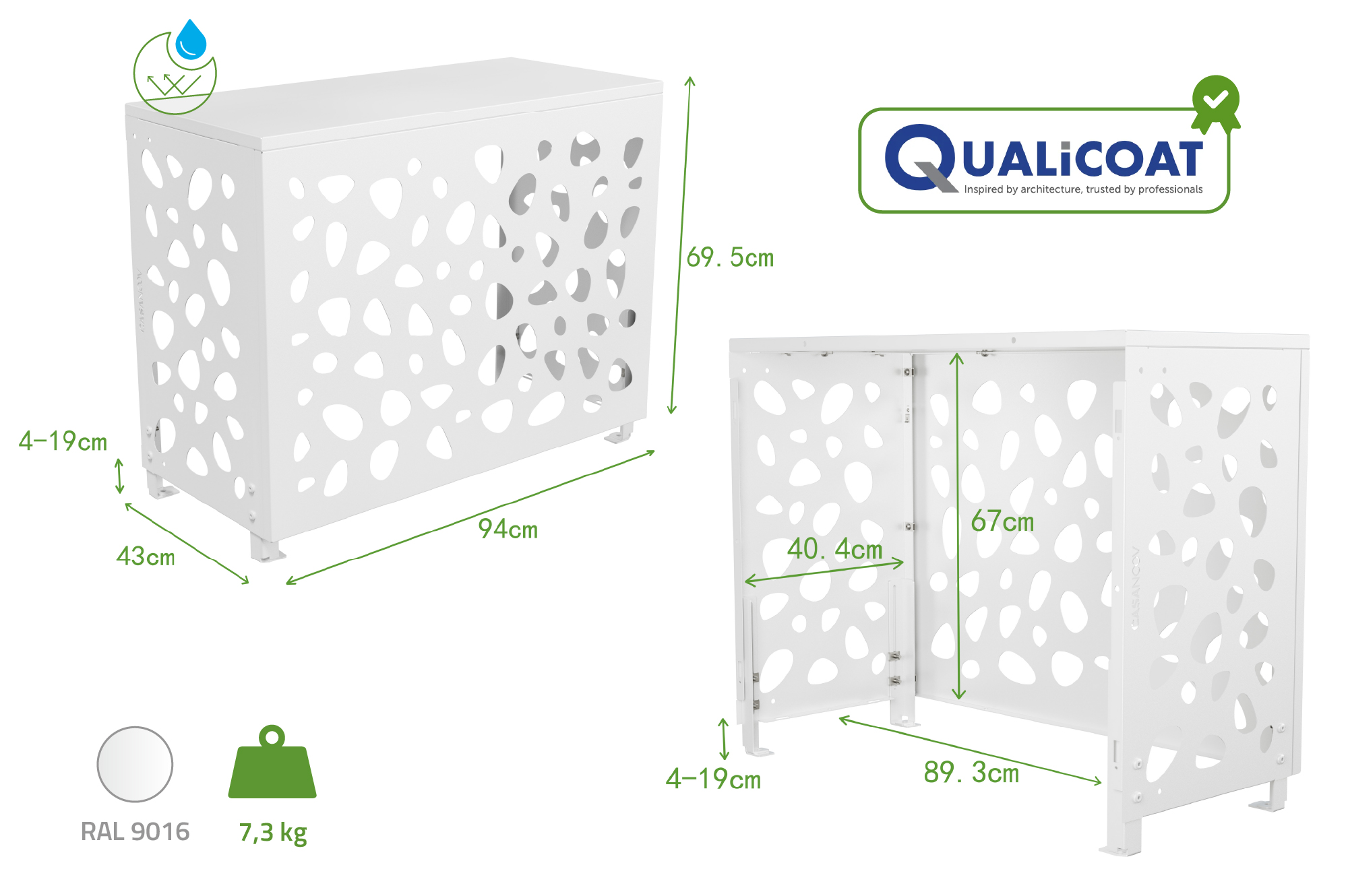 Air Conditioner & Heat Pump Cover ANETO SUNNY Aluminium White - Size S 3