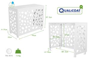 Cache clim & pompe à chaleur ANETO SUNNY aluminium blanc - taille S 3