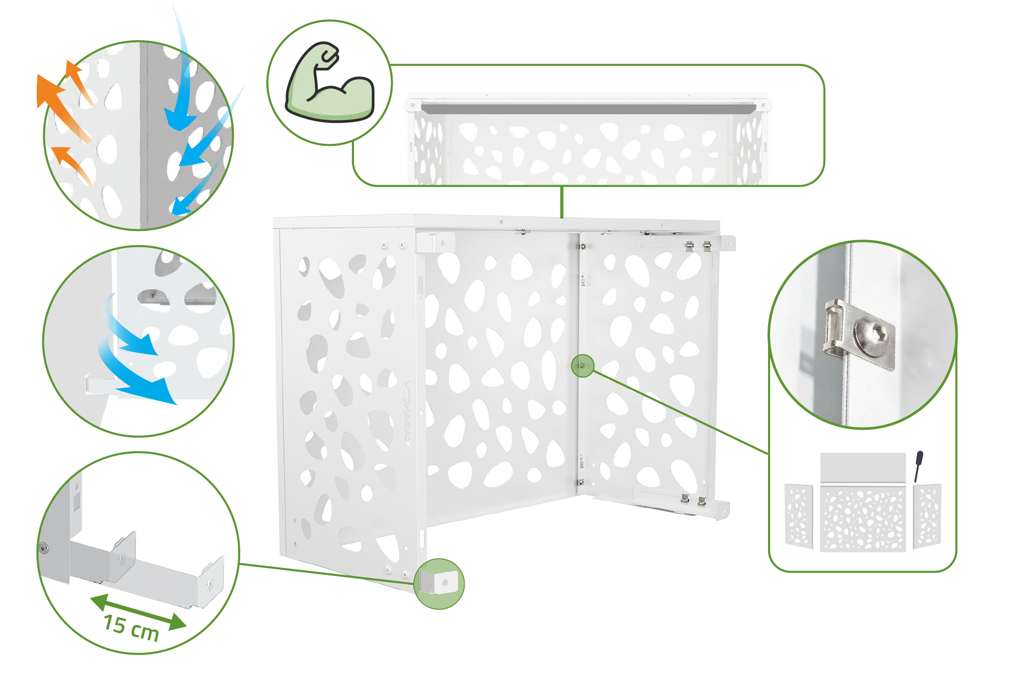 Aneto Sunny white aluminum air conditioning cover - size S 9