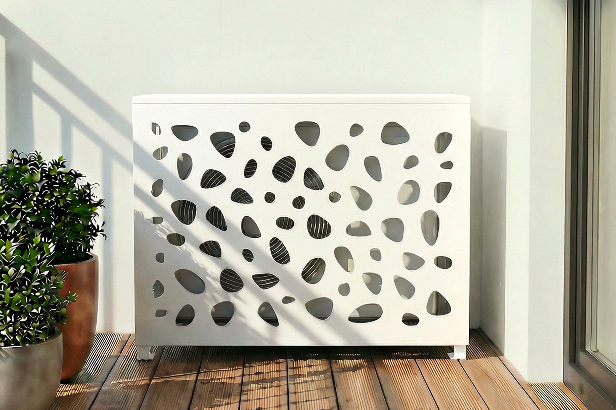 Aneto Sunny white aluminum air conditioning cover - size S 1