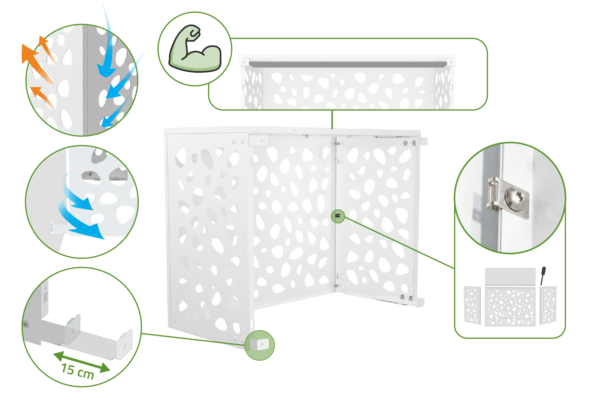 Air Conditioner & Heat Pump Cover ANETO SUNNY Aluminium White - Size M 9