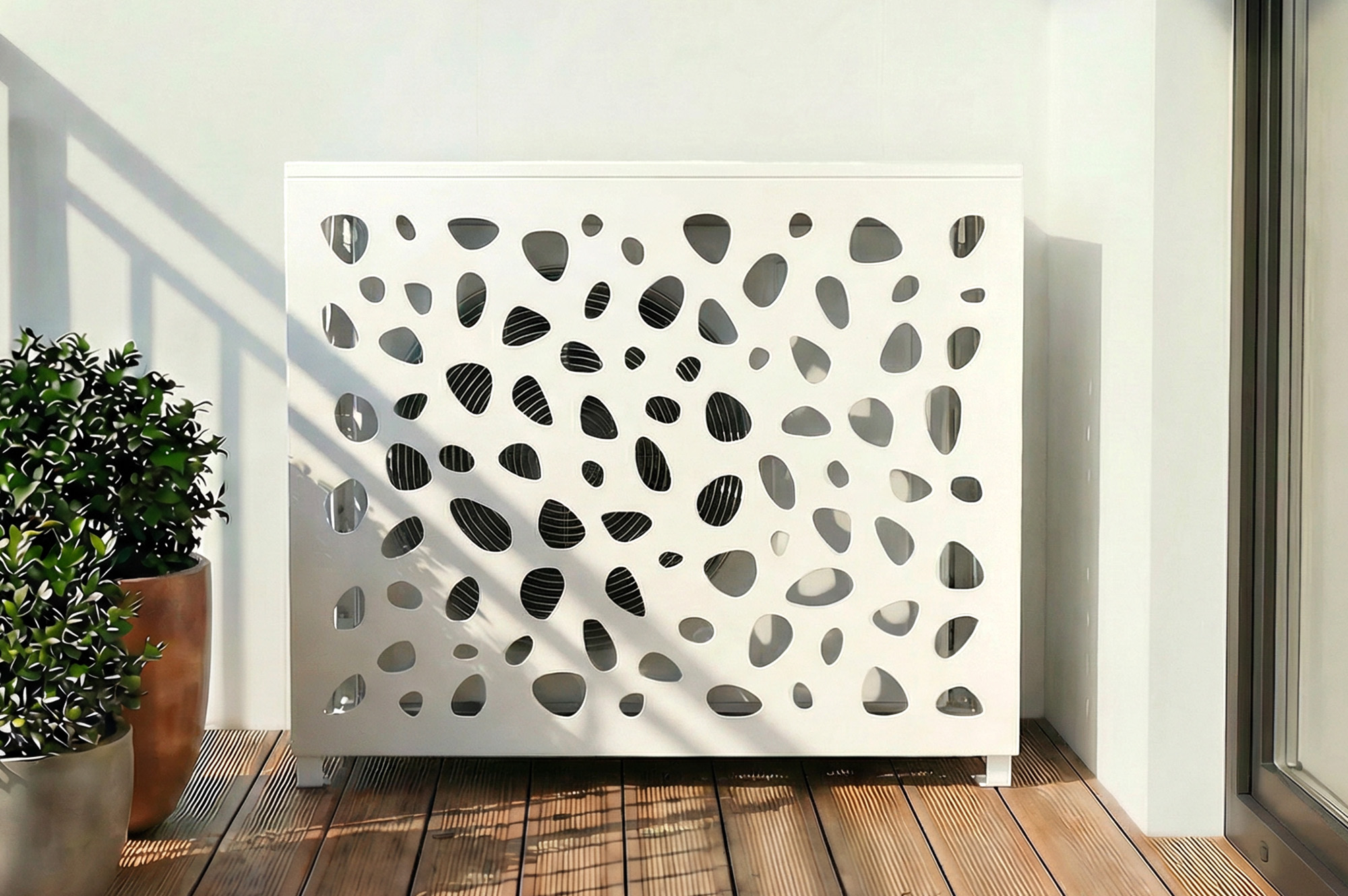 Aneto Sunny white aluminum air conditioning cover - size M 1