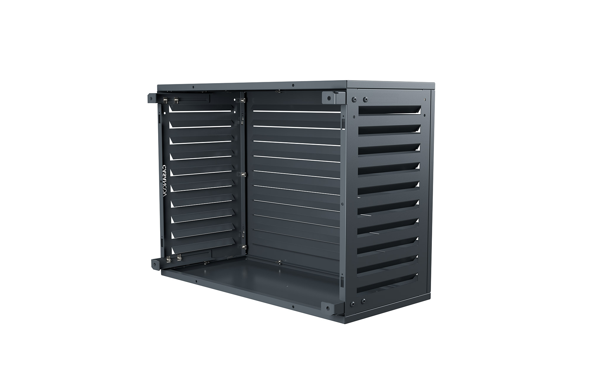 Aneto grey aluminum air conditioner cover with bottom panel - size S 5