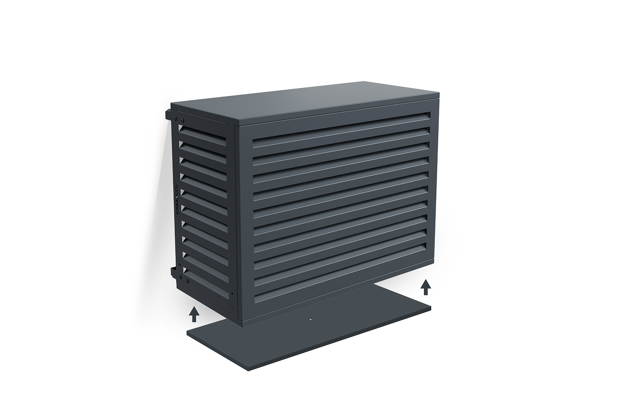 Aneto grey aluminum air conditioner cover with bottom panel - size S 2