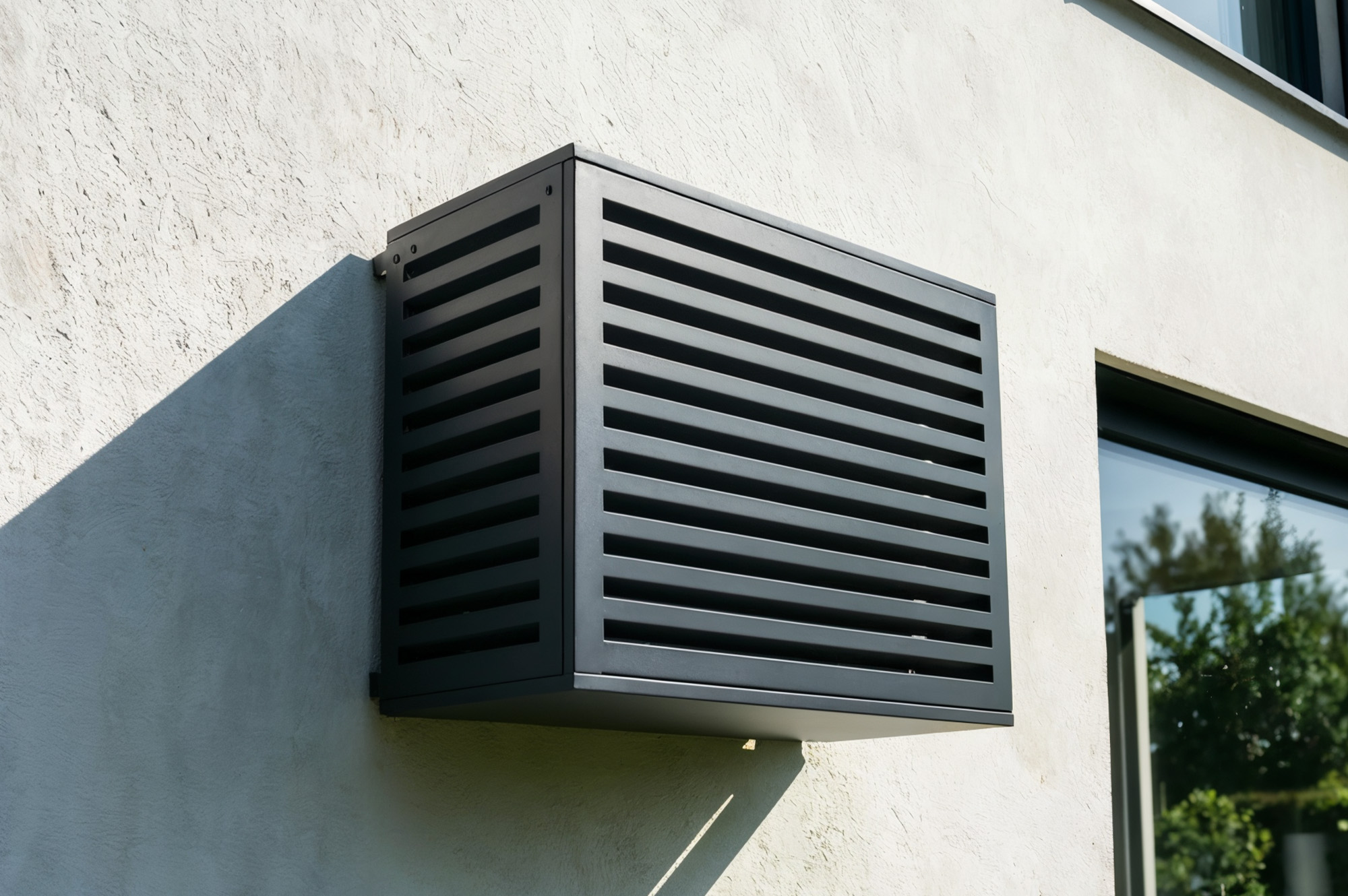 Aneto grey aluminum air conditioner cover with bottom panel - size S 1