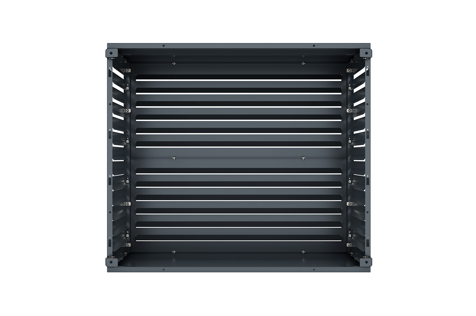 Aneto grey aluminum air conditioner cover with bottom panel - size L 6