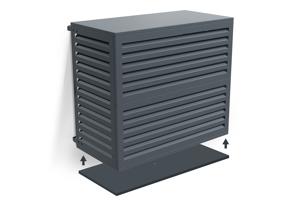 Skydd För Luftkonditionering Och Värmepump ANETO Aluminium Grå med Bottenpanel - Storlek L 2