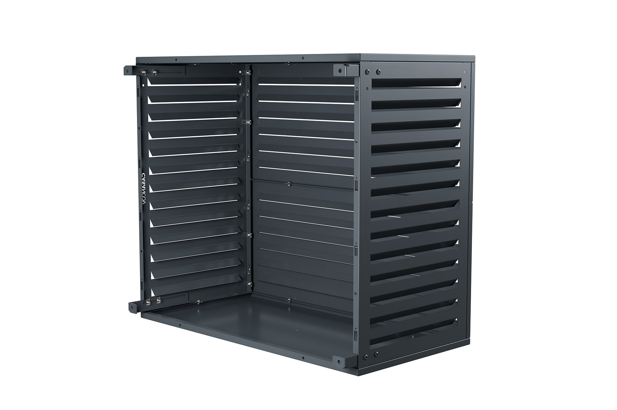 Aneto grey aluminum air conditioner cover with bottom panel - size L 5