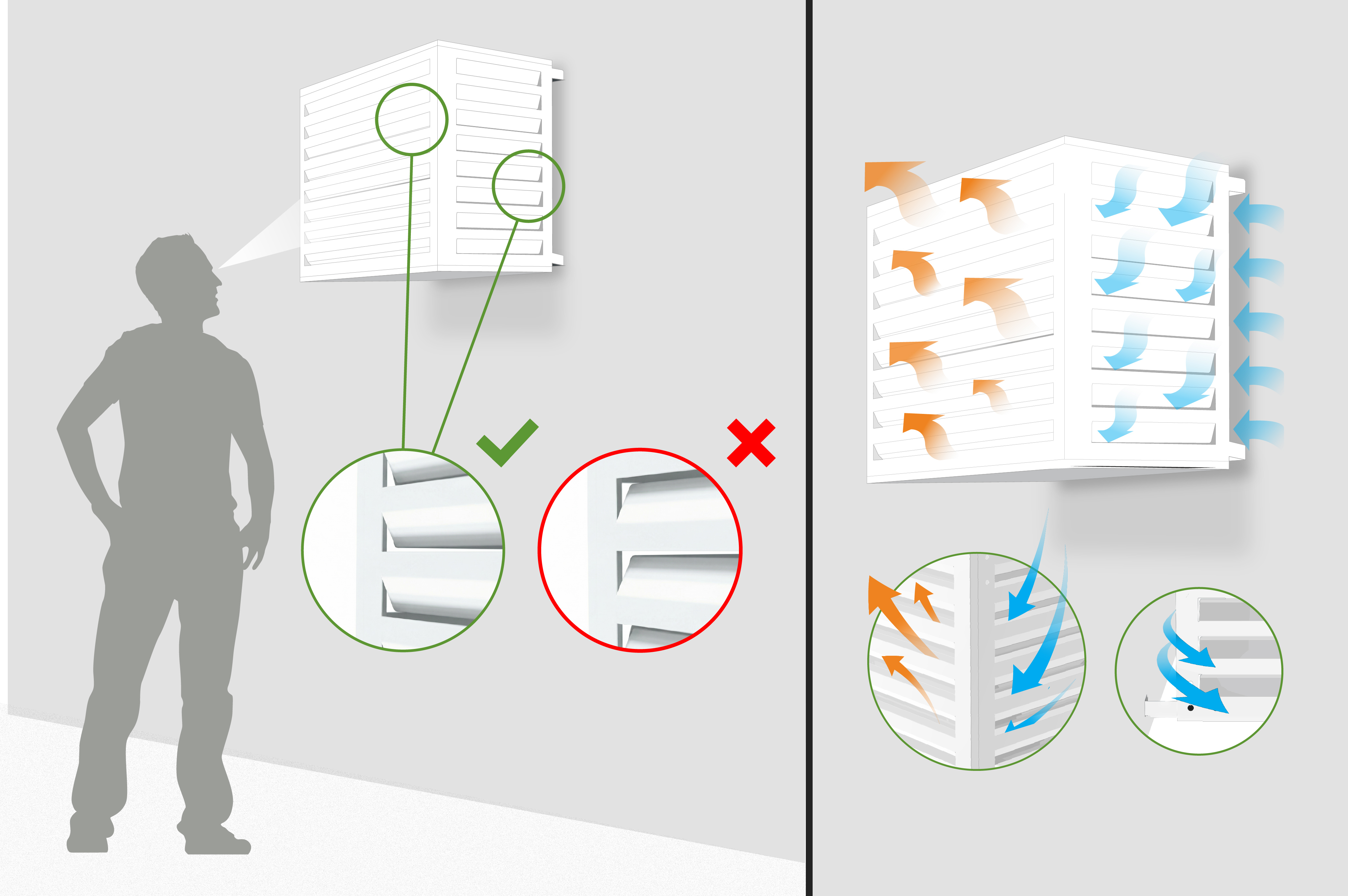 Cache clim aluminium blanc Aneto avec face inférieure - taille S 13
