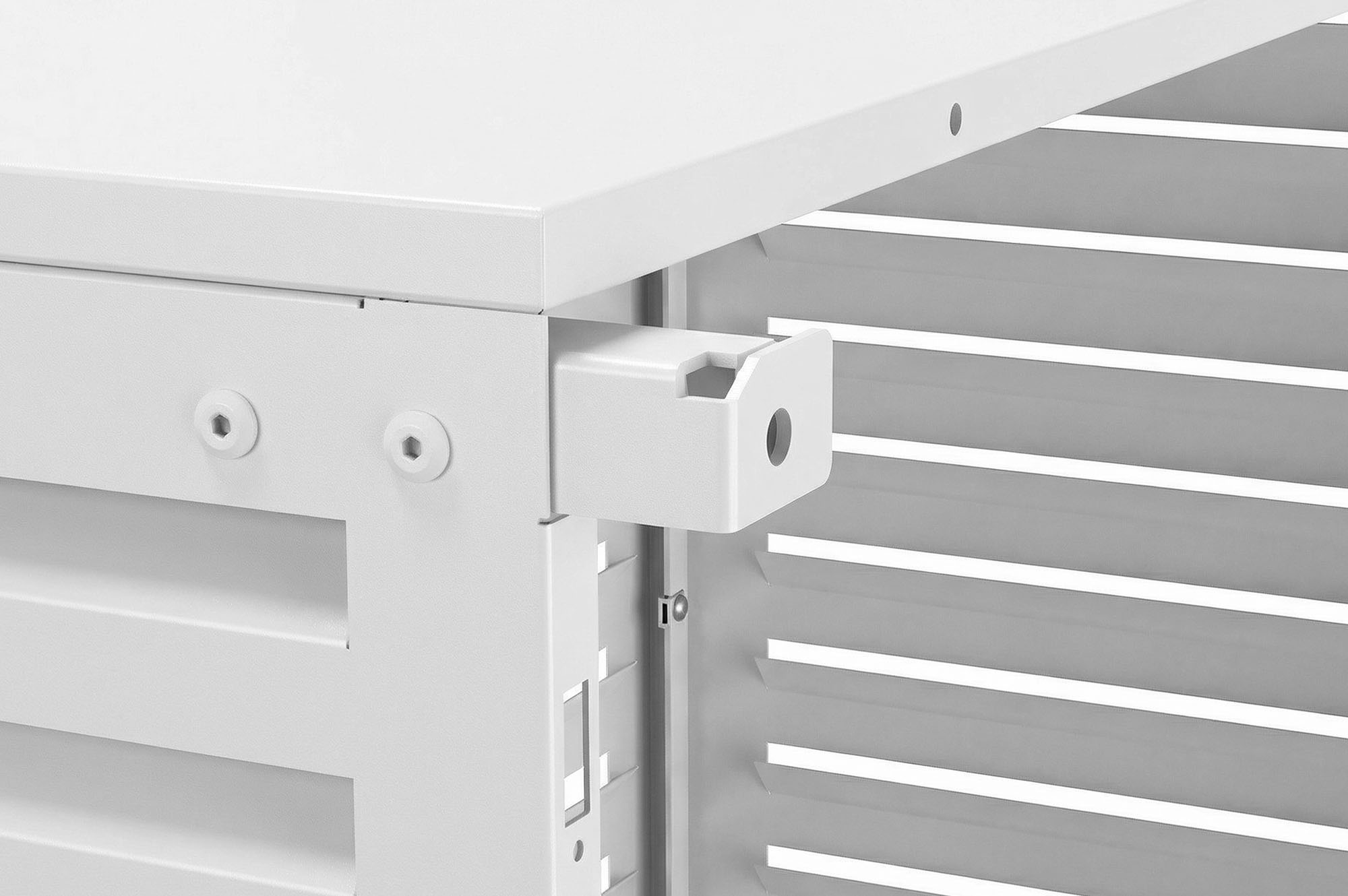 Aneto white aluminum air conditioner cover with bottom panel - size M 10