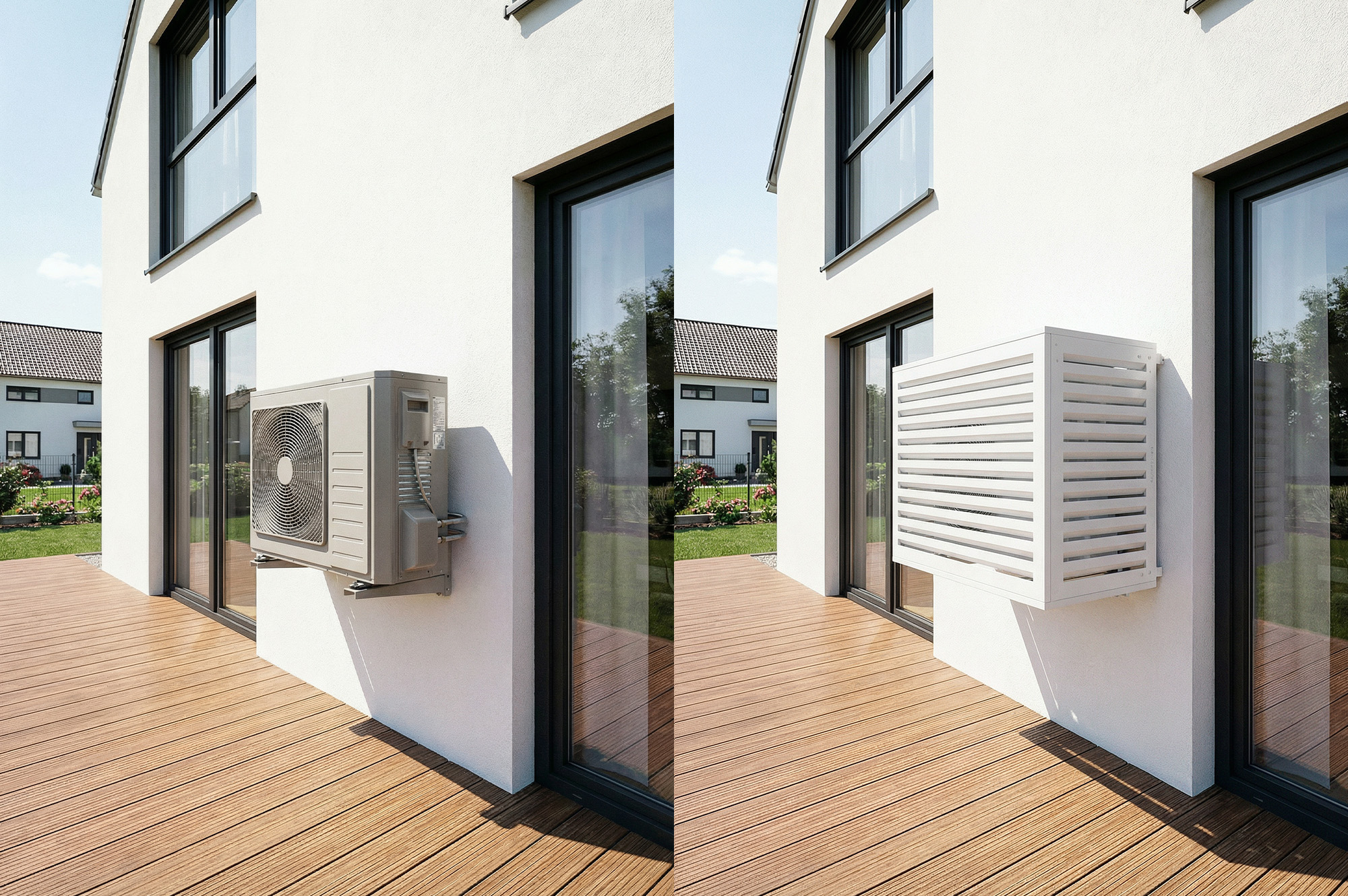 Aneto white aluminum air conditioner cover with bottom panel - size M 12