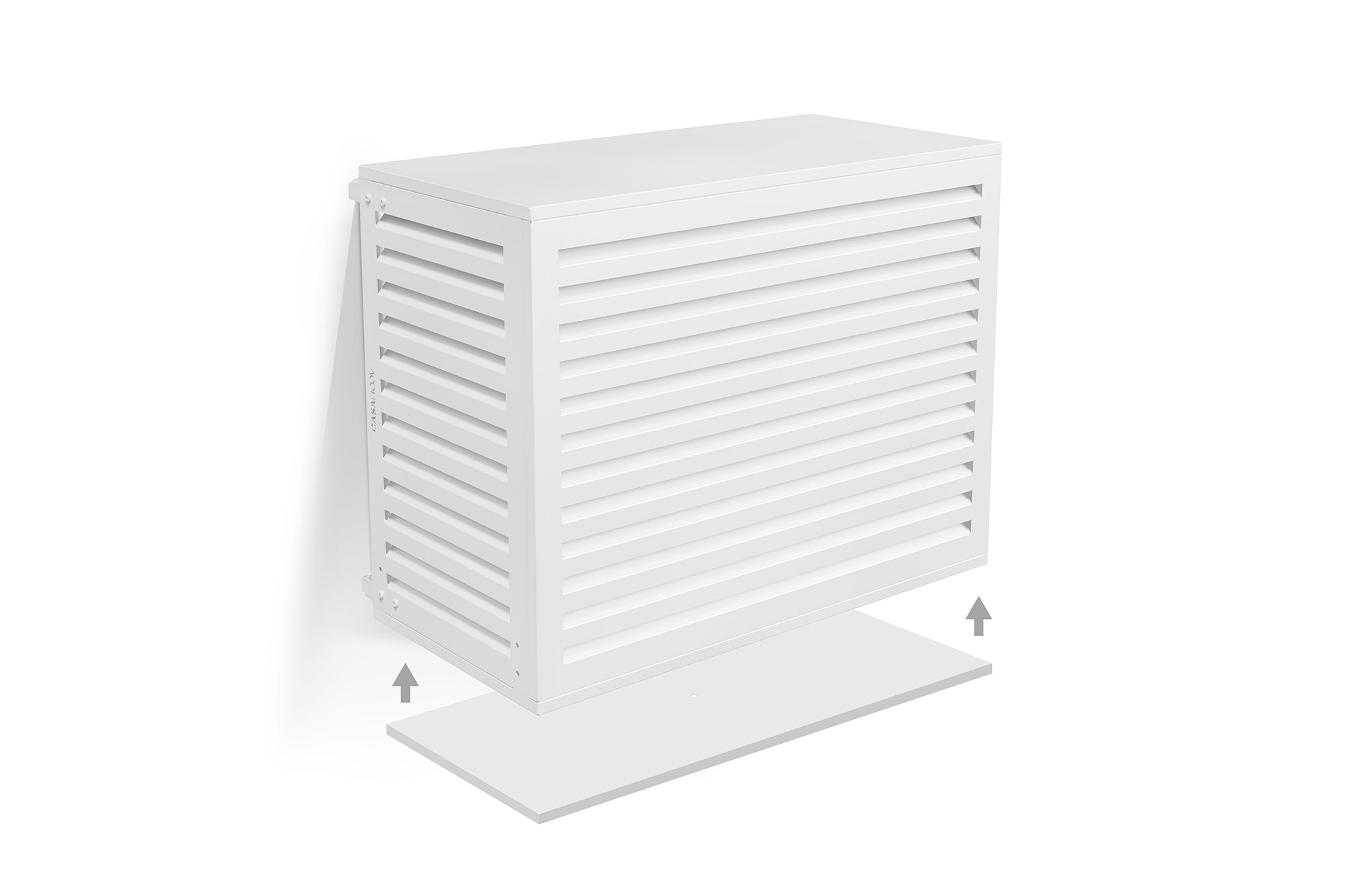 Aneto white aluminum air conditioner cover with bottom panel - size M 2