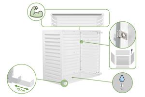 Skydd För Luftkonditionering Och Värmepump ANETO Aluminium Vit med Bottenpanel - Storlek L 9