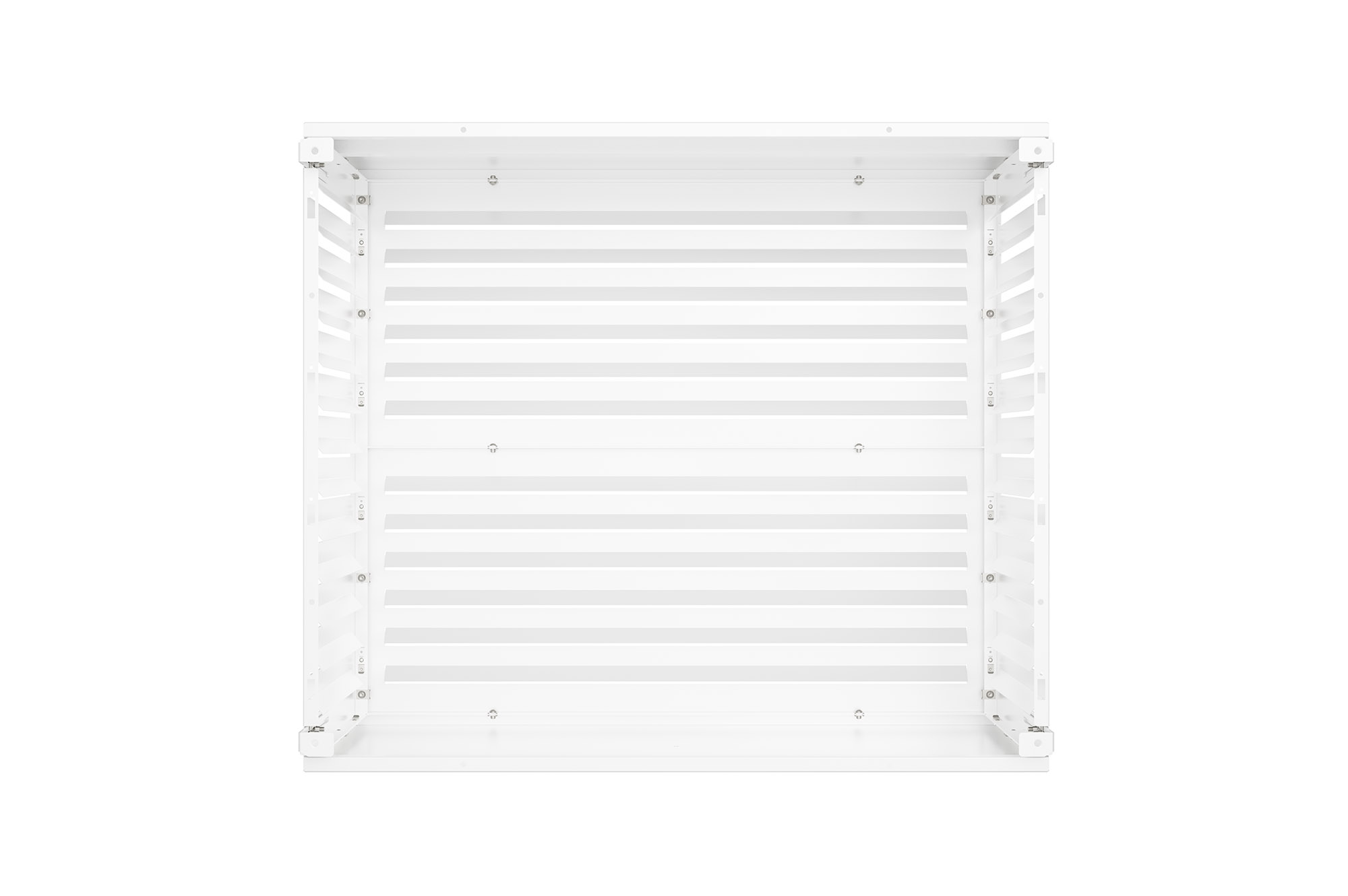 Aneto white aluminum air conditioner cover with bottom panel - size L 6
