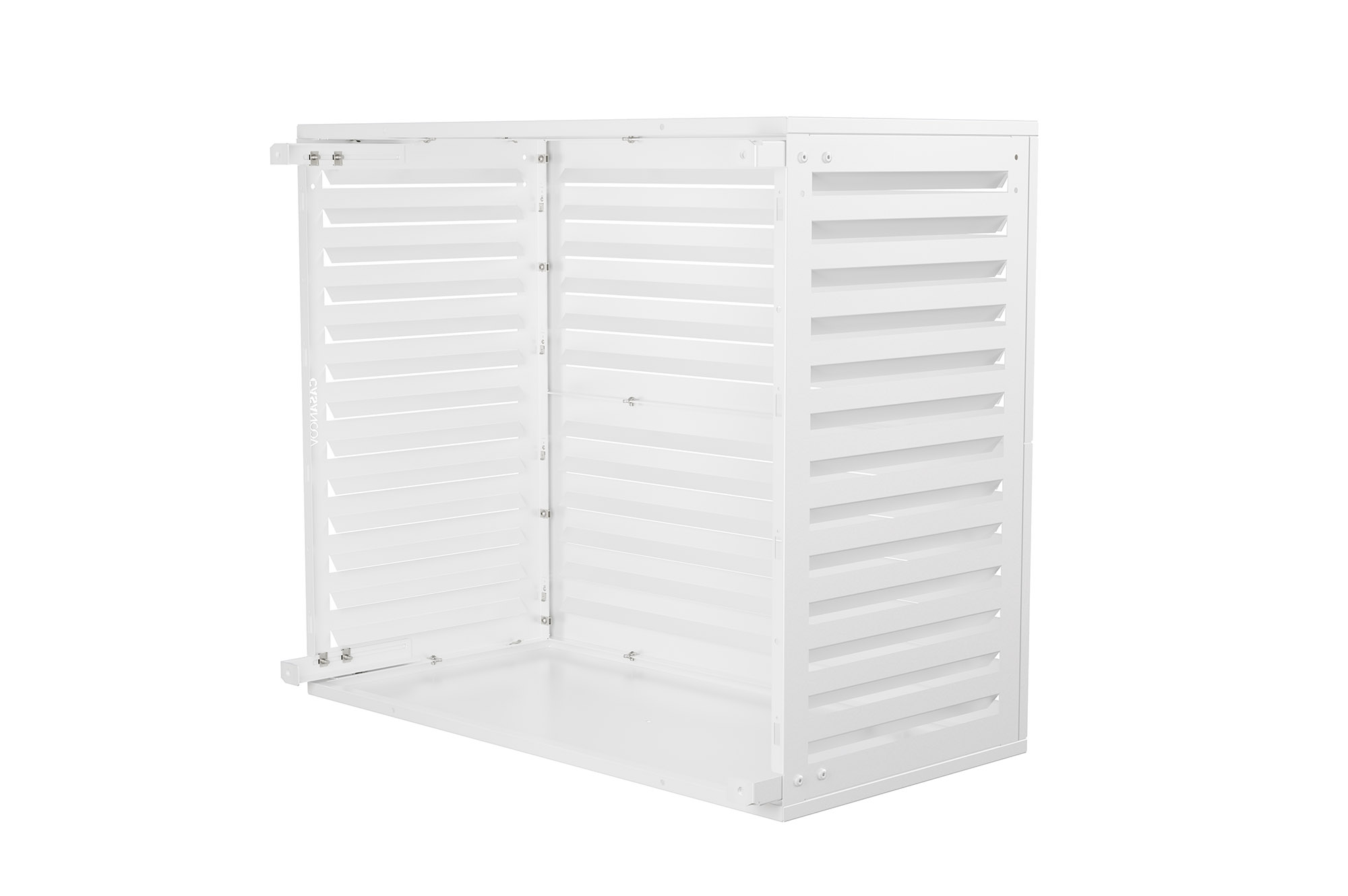 Aneto white aluminum air conditioner cover with bottom panel - size L 5