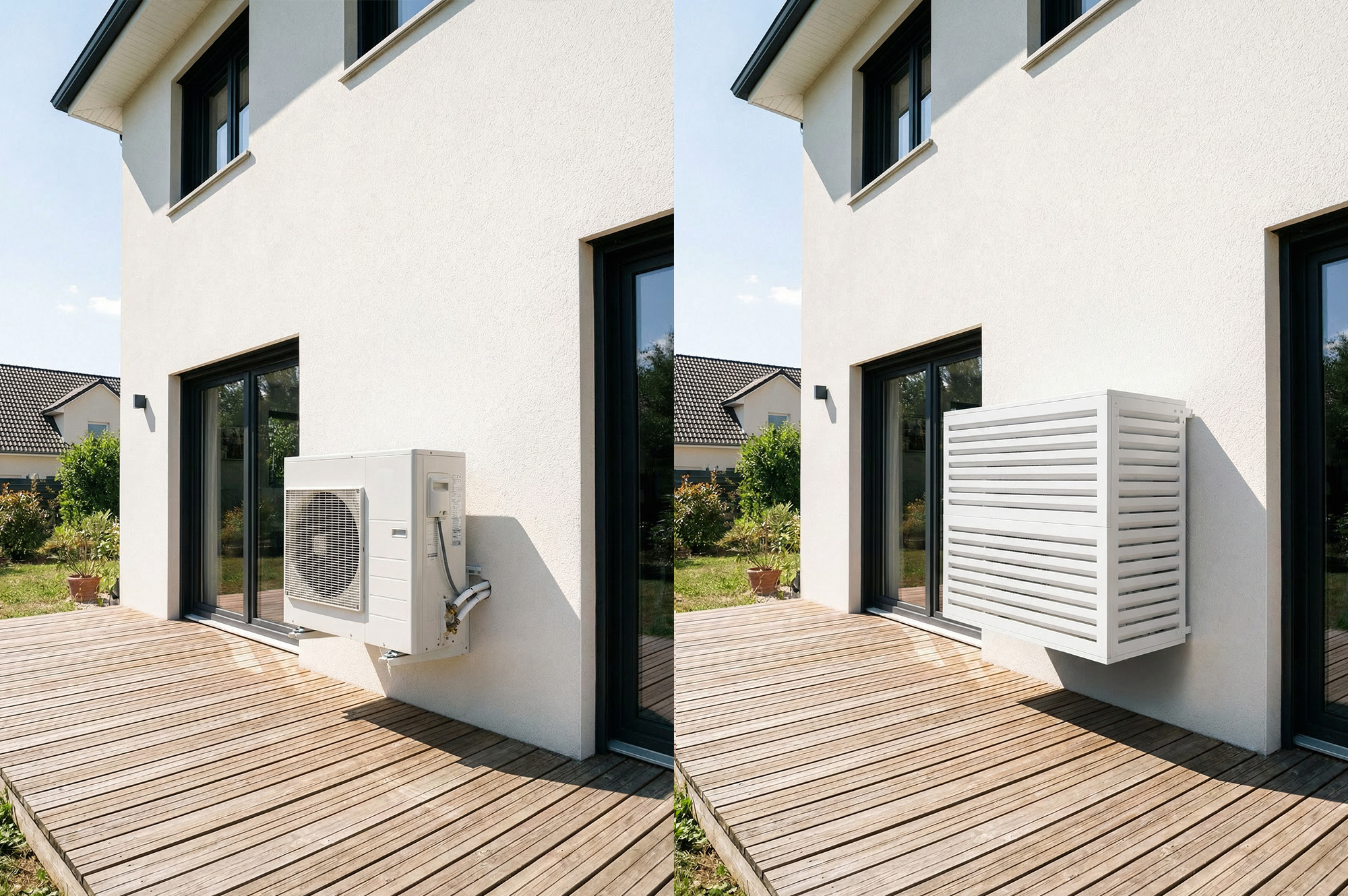 Aneto white aluminum air conditioner cover with bottom panel - size L 12