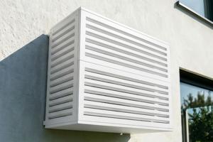 Air Conditioner & Heat Pump Cover ANETO Aluminium White with Bottom Panel - Size L main image