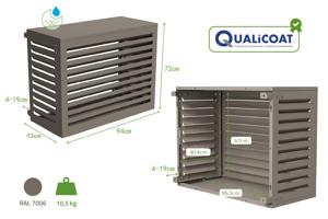 Air Conditioner & Heat Pump Cover ANETO Aluminium Taupe with Bottom Panel - Size S 3