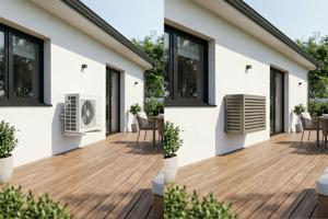 Air Conditioner & Heat Pump Cover ANETO Aluminium Taupe with Bottom Panel - Size S 12