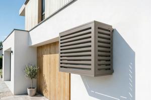 Air Conditioner & Heat Pump Cover ANETO Aluminium Taupe with Bottom Panel - Size S 4