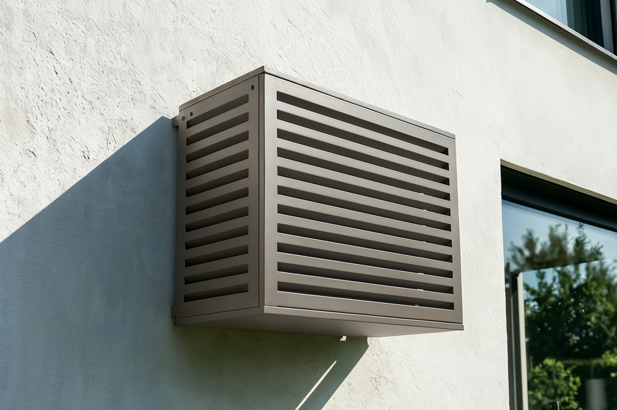 Cache clim aluminium taupe Aneto avec face inférieure - taille S 1