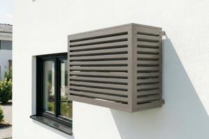 Kryt Klimatizácie A Tepelného Čerpadla ANETO Hliník Taupe s Spodný Panel - Veľkosť M 15