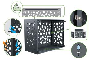 Skydd För Luftkonditionering Och Värmepump ANETO SUNNY Aluminium Grå med Bottenpanel - Sto 8