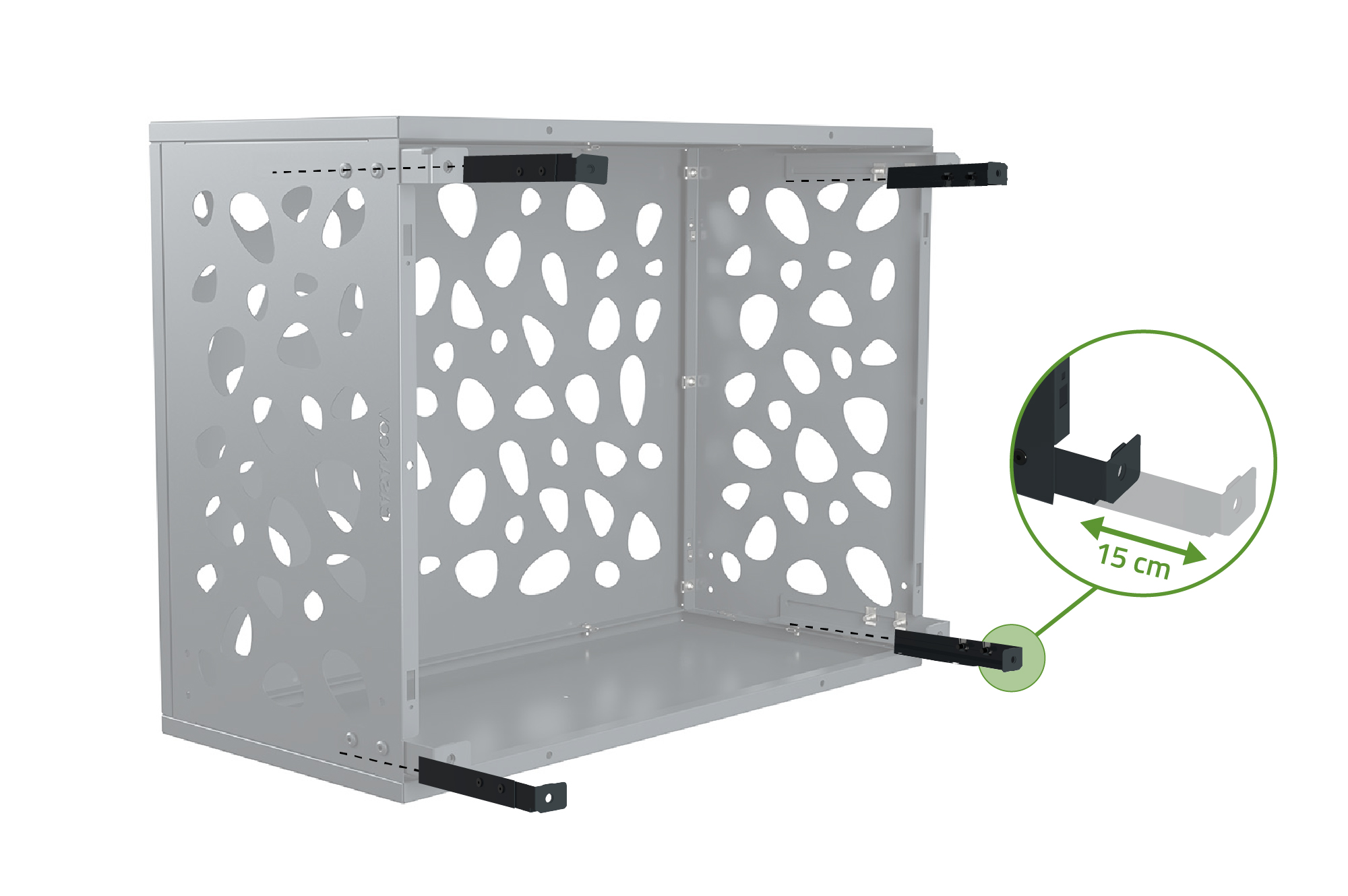 Cache clim aluminium gris Aneto Sunny avec face inférieure - taille S 9