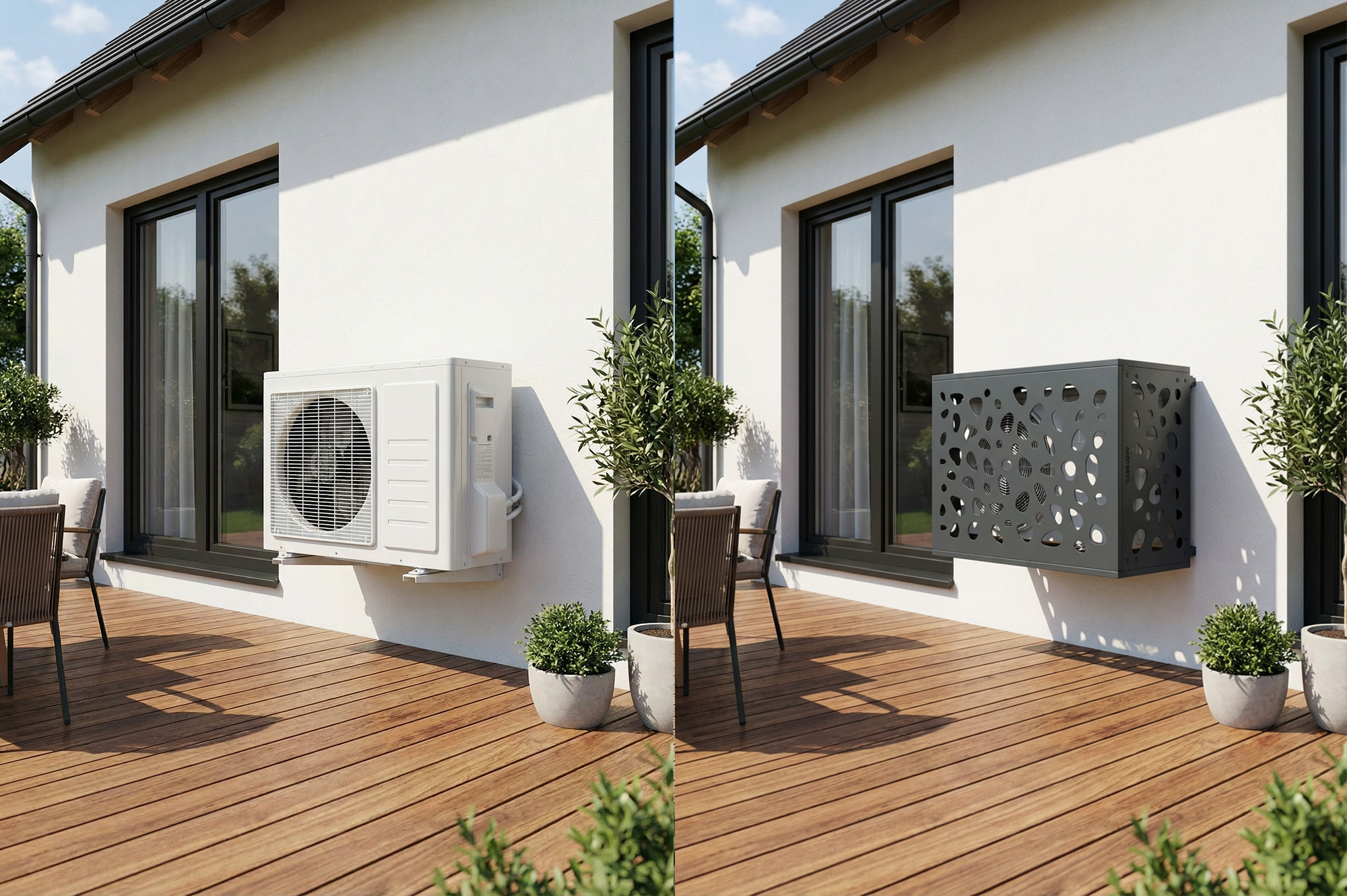 Cache clim aluminium gris Aneto Sunny avec face inférieure - taille S 12