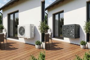 Skydd För Luftkonditionering Och Värmepump ANETO SUNNY Aluminium Grå med Bottenpanel - Sto 12