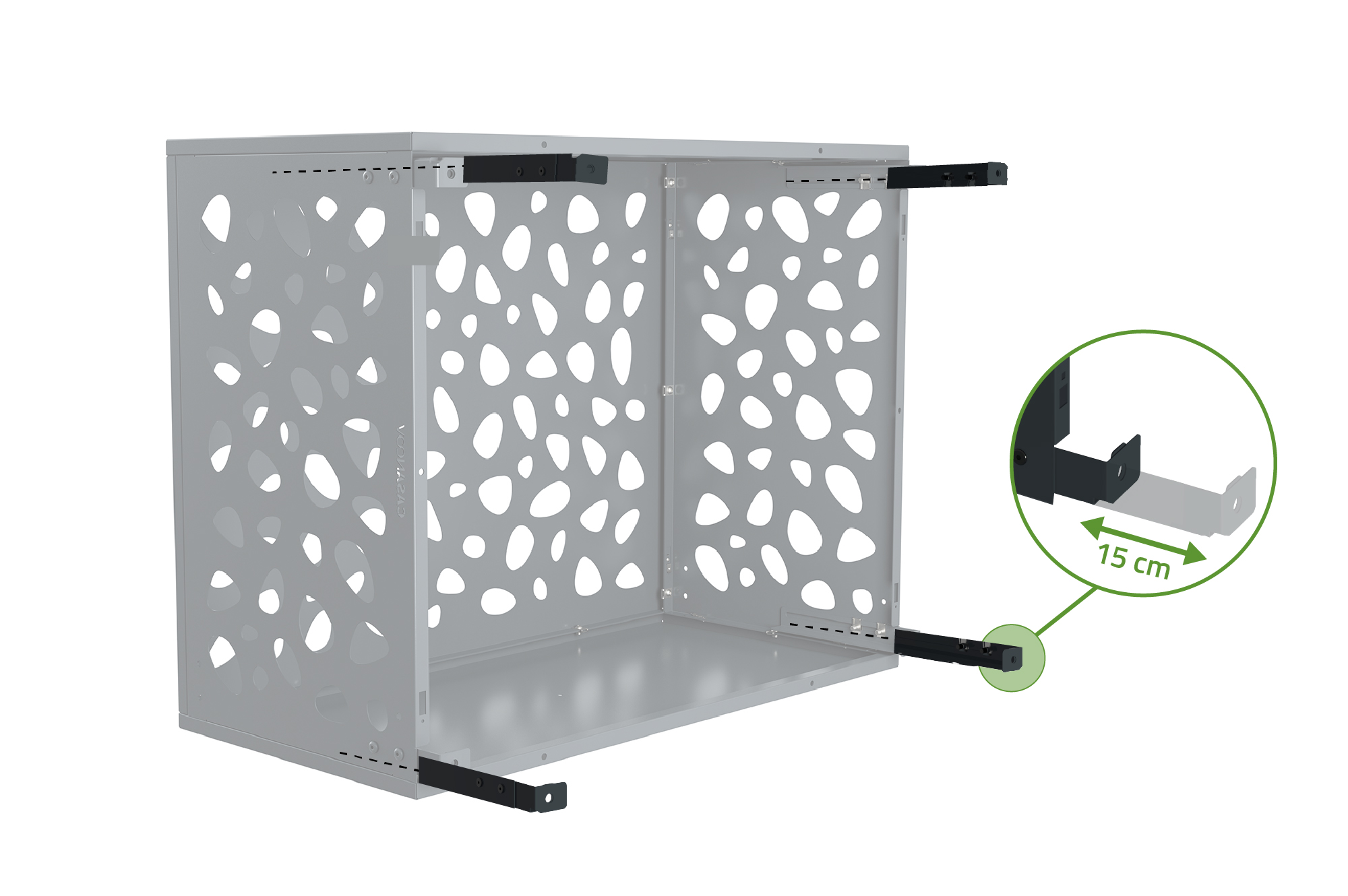 Capac aer condiționat Aneto Sunny gri din aluminiu cu panou inferior - mărimea M 8