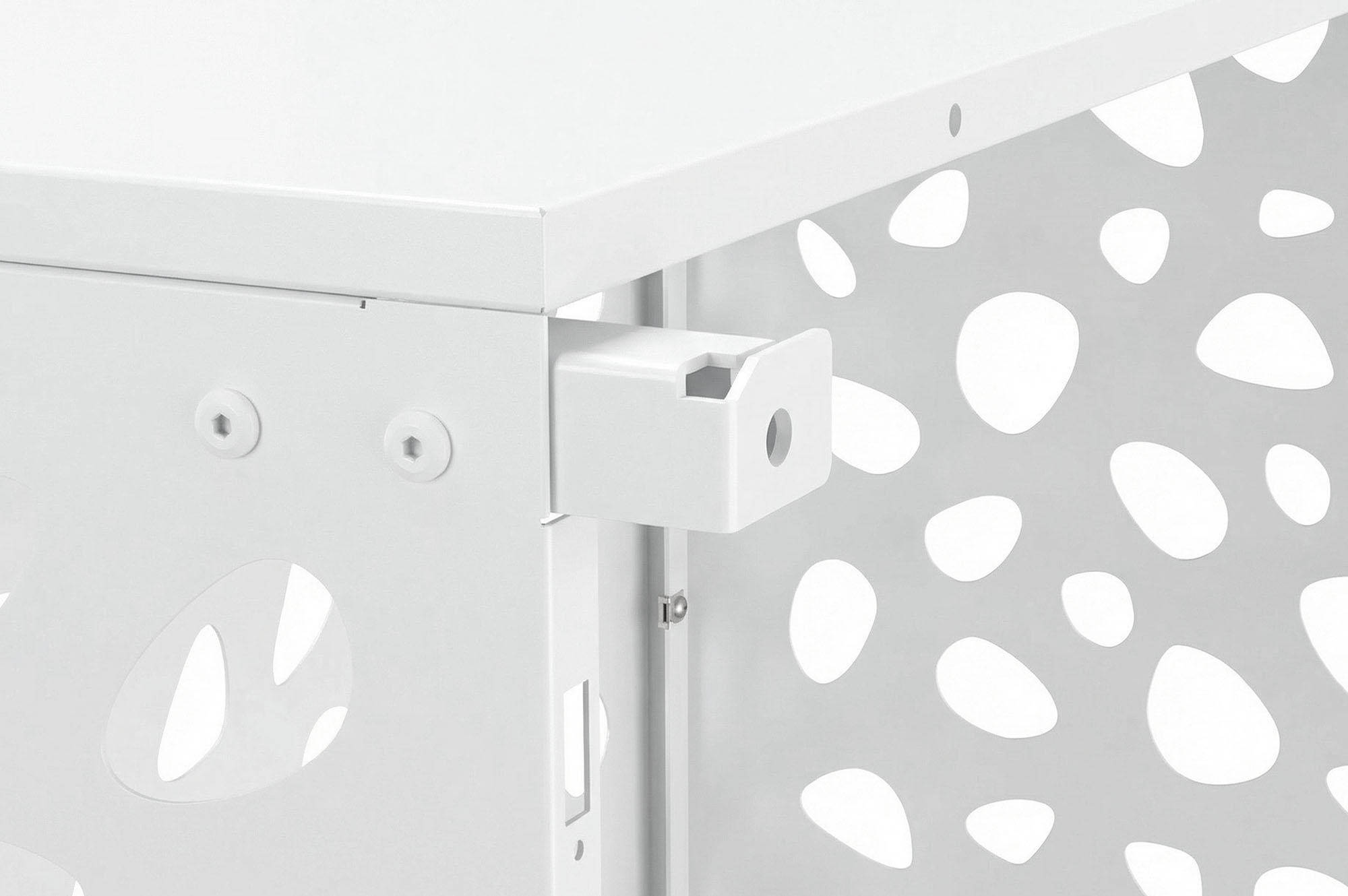 Aneto Sunny white aluminum air conditioner cover with bottom panel - size S 10