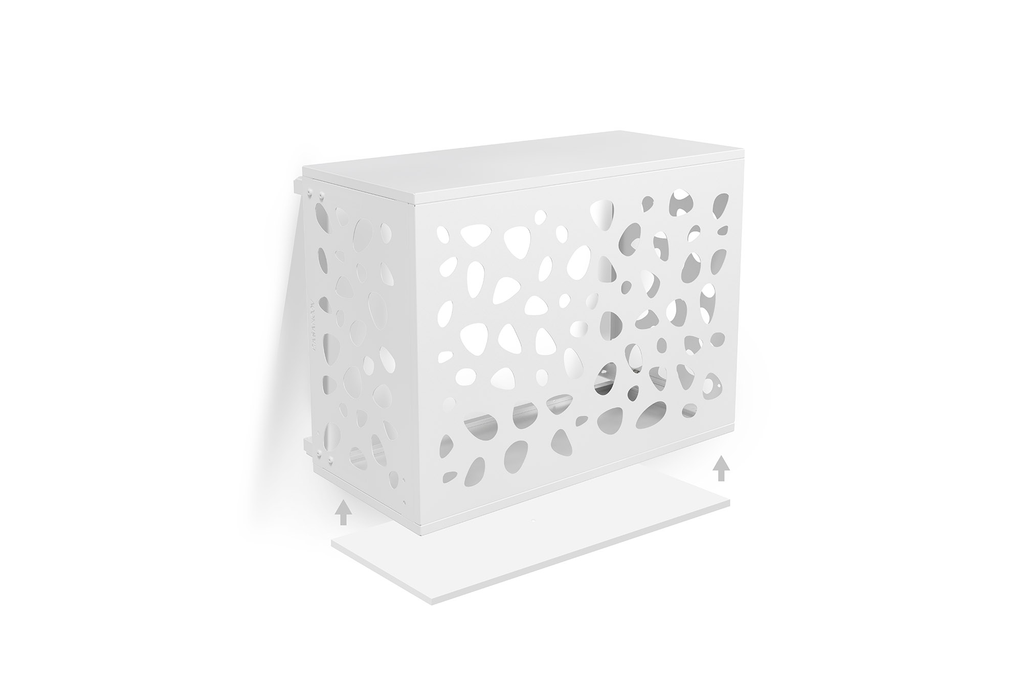 Aneto Sunny white aluminum air conditioner cover with bottom panel - size S 2